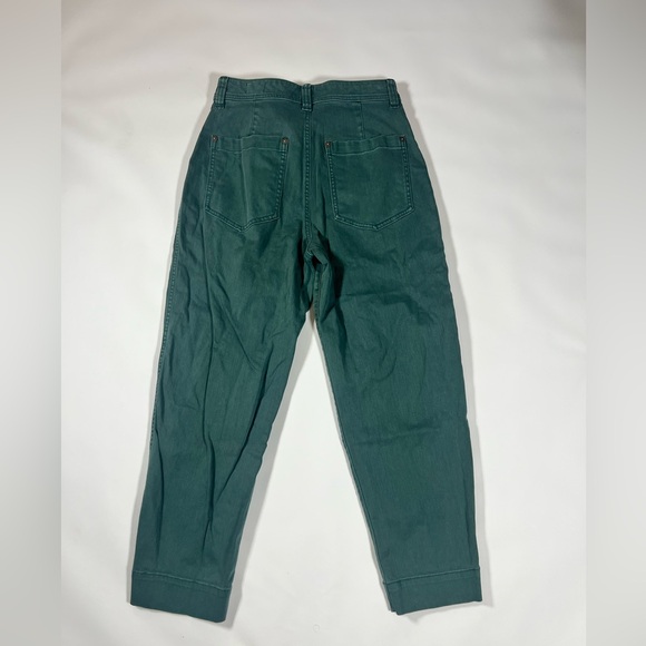 GAP Dark Green Barrel Leg Khaki Pants | Utility Minimalist Chic Cabincore Size 6 - Picture 6 of 6